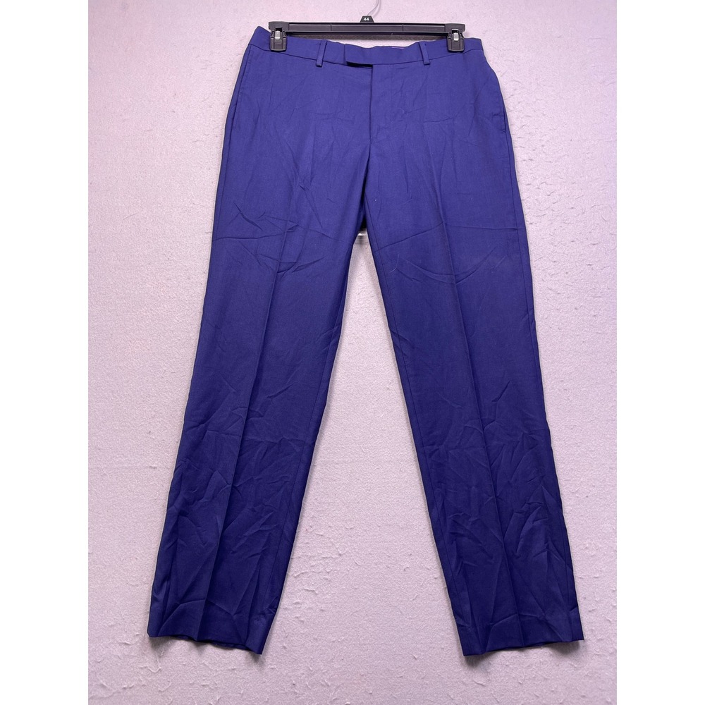 Nicole Miller Dress Pants Viscose Polyester Blue 33x30 Mens